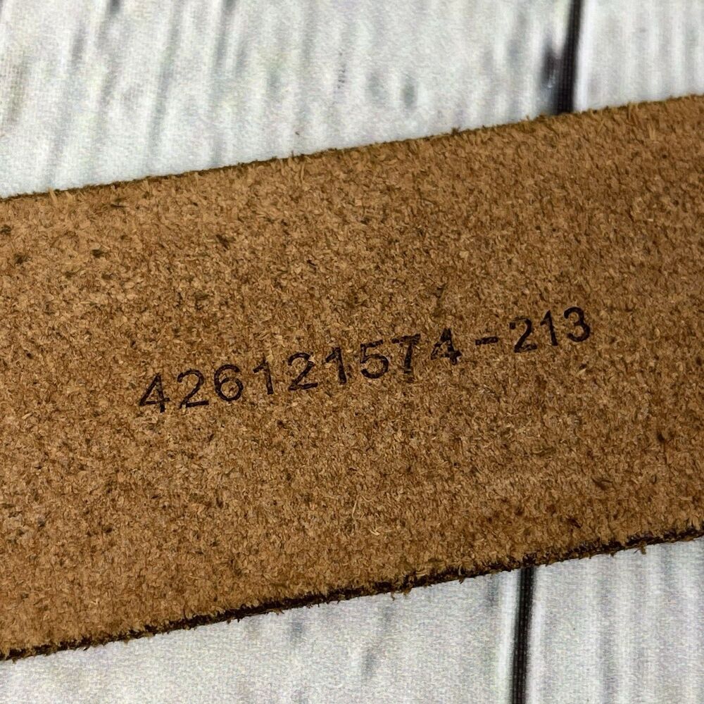 Polo Ralph Lauren Double Ring Leather Belt Brown 55” x 1.5” Designer Western - Picture 6 of 9